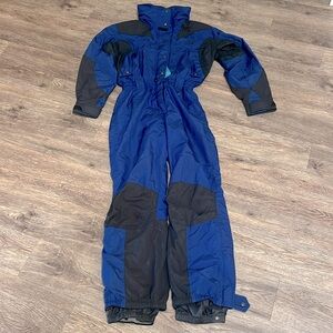The North Face One Piece Ski Suit Snowsuit Womens Blue Black